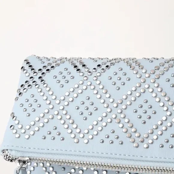 NWT Light blue studded clutch - Picture 5 of 9